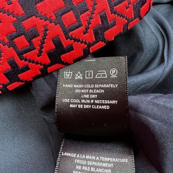 Anthropologie Lili Wang Red Geo High Low Dress Size 4 - Picture 9 of 9